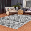 Abaseen Sky Check Grey - Indoor / Outdoor Rugs MAin