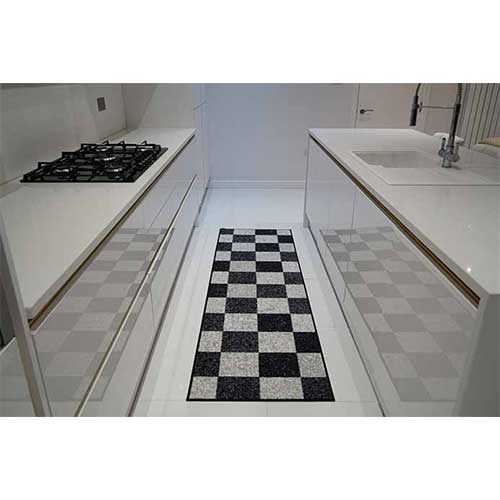 Black and White Door Mat Indoor Washable Non-Slip Gel Backed Kitchen Dirt Trappers Abaseen