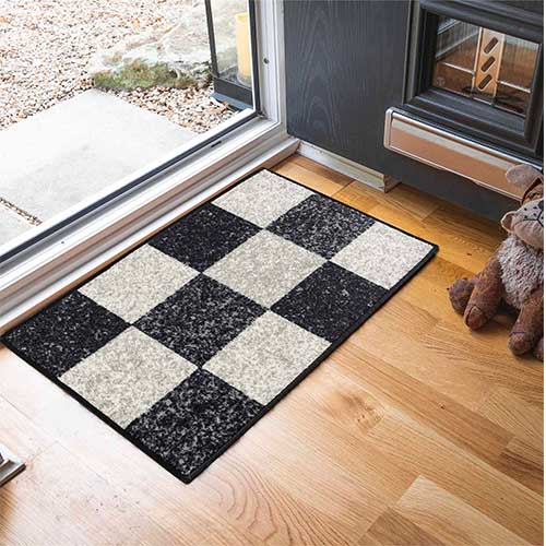 Black and White Door Mat Indoor Washable Non-Slip Gel Backed Kitchen Dirt Trappers Abaseen