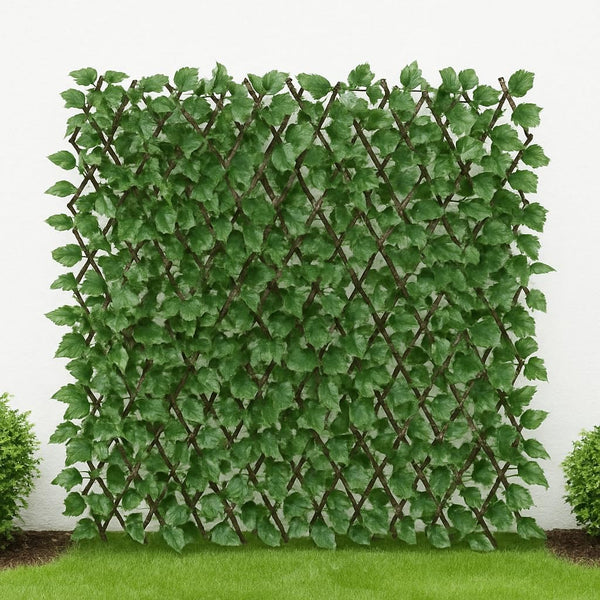 Artificial Maple Leaf Willow Trellis Screening Privacy Hedge Roll Ivy Expanding Garden Fence