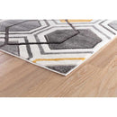 Abaseen Valencia Hexagon Rugs Grey Corner