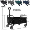 Abaseen Black Portable Folding Garden Trolley - 4 Colors