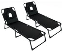 Abaseen Foldable Sun Lounger Chair with Padded Face Hole