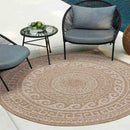 Abaseen Harper Greek Circle Rugs- 120cm Indoor / Outdoor