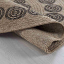 Abaseen Harper Circle Rugs- 120cm Indoor / Outdoor Black Zoom 