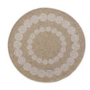 Abaseen Harper Circle Rugs- 120cm Indoor / Outdoor Cream Portrait 