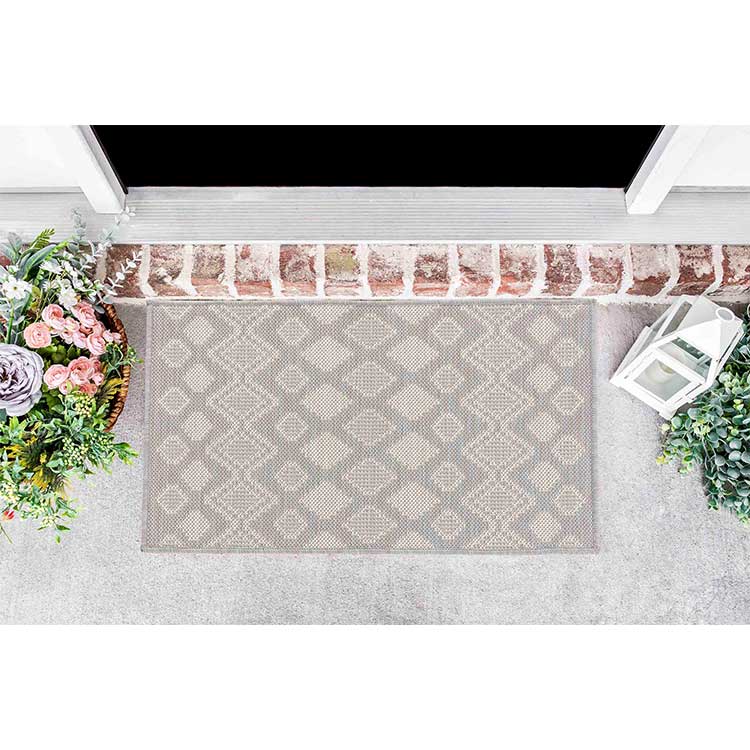 Abaseen Sky Check Grey - Indoor / Outdoor Rugs