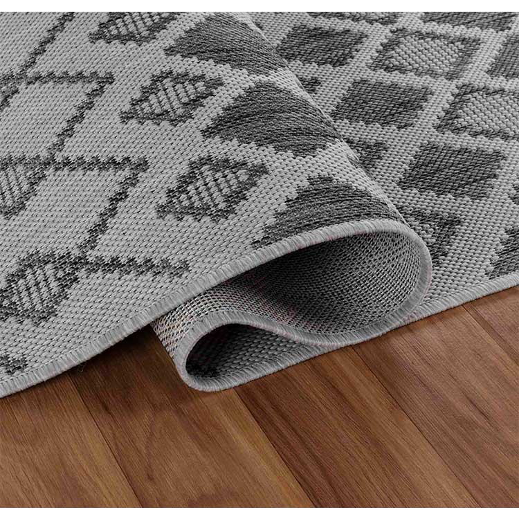 Abaseen Sky Check Grey - Indoor / Outdoor Rugs