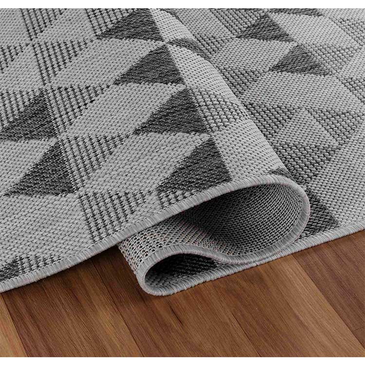 Abaseen Sky Triangle Grey Rugs - Indoor / Outdoor Zoom 