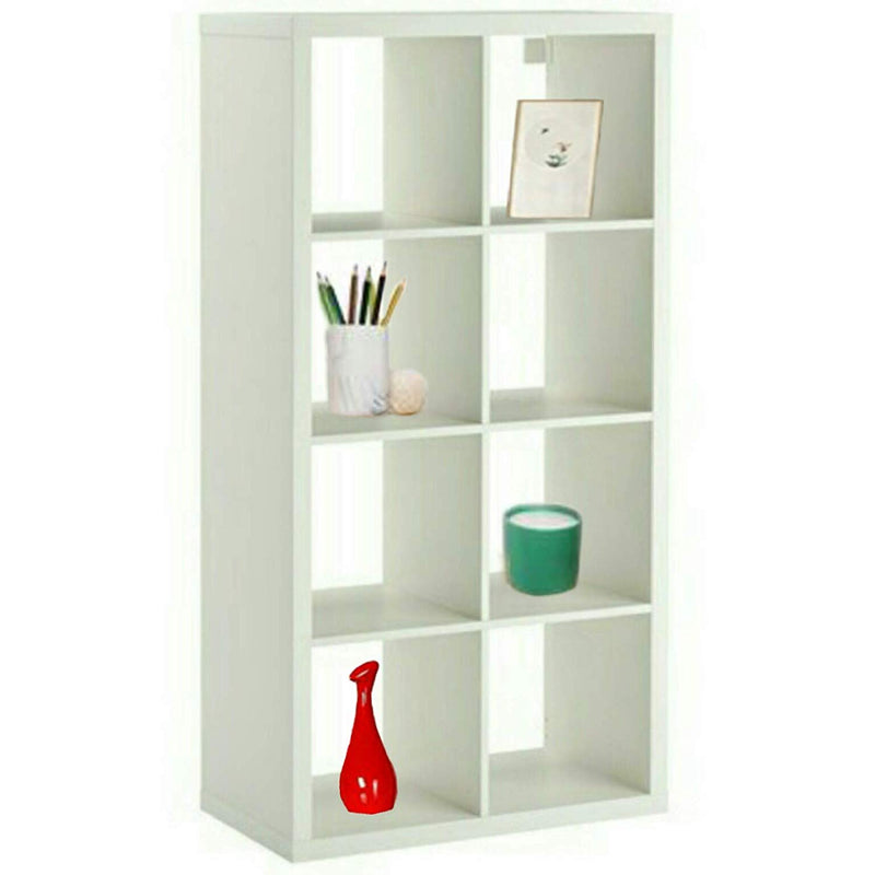 white book shelf