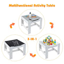 Abaseen Kids Table And Chairs Set With Storage Boxes, Black Board