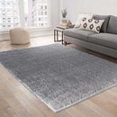 Abaseen California Plain Rugs 5 Sizes Silver 