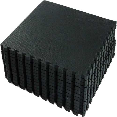 Abaseen Interlocking Foam Mats For Gym Exercise - ( 60x60cm) Black 