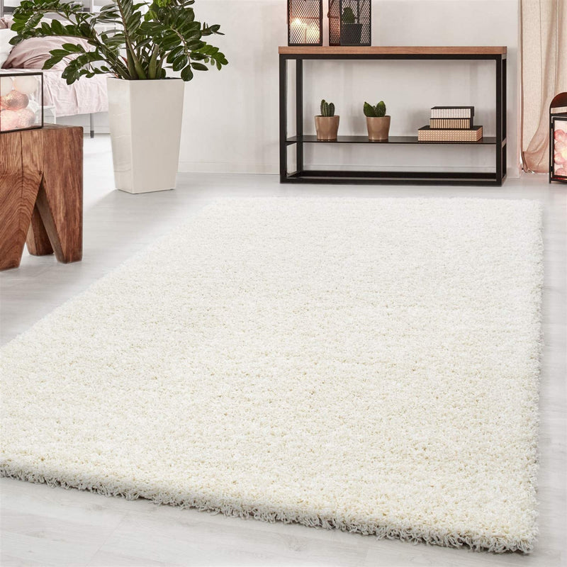 Abaseen Shaggy Rug Pure White Rugs Large Living Room Rugs