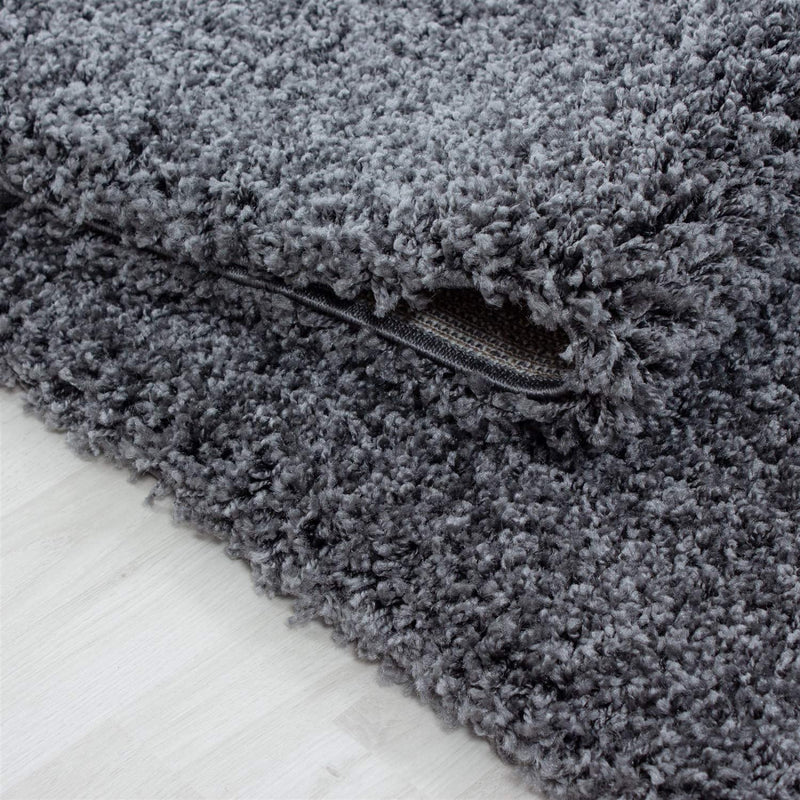 Abaseen Fluffy Dark Grey Rug Living Room Are Non-Slip Washable Rugs