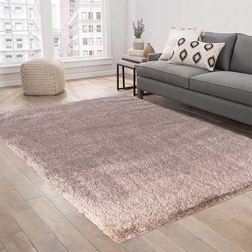 Abaseen California Plain Rugs 5 Sizes Beige