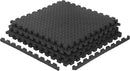 Black Interlocking Foam Gym Mats For Exercise - Abaseen ( 60x60cm)