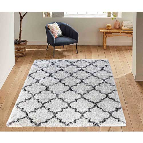 Marrakesh Large Washable Grey Rugs for Living Room Abaseen