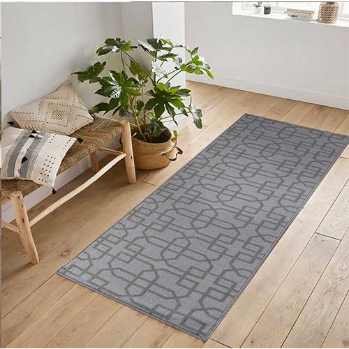 Abaseen Grey Carpet Runners Indoor Nonslip Washable Runner Rugs (5mm)