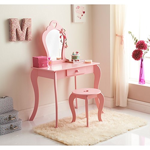 Amelia Vanity Set with Stool & Mirror - Childrens Dressing Table
