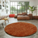 Abaseen Terracotta Round Rugs - Thick Non Slip Washable ( 120cm )