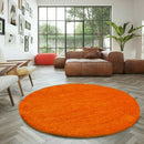 Round Orange Rugs By Abaseen Non Slip Machine Washable ( 120cm )
