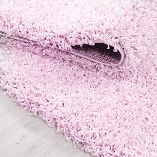 Abaseen Pink Fluffy Rugs Machine Washable Rugs UK