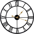 Abaseen Large Modern Decorative Wall Clocks, ( Rustic Gold Moving Gear Clock ) ( 46 CM Round )