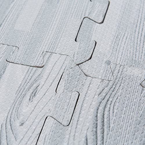Eva Grey Interlocking Foam Mats Wood Effect - Floor Tiles Abaseen ( 60x60cm)