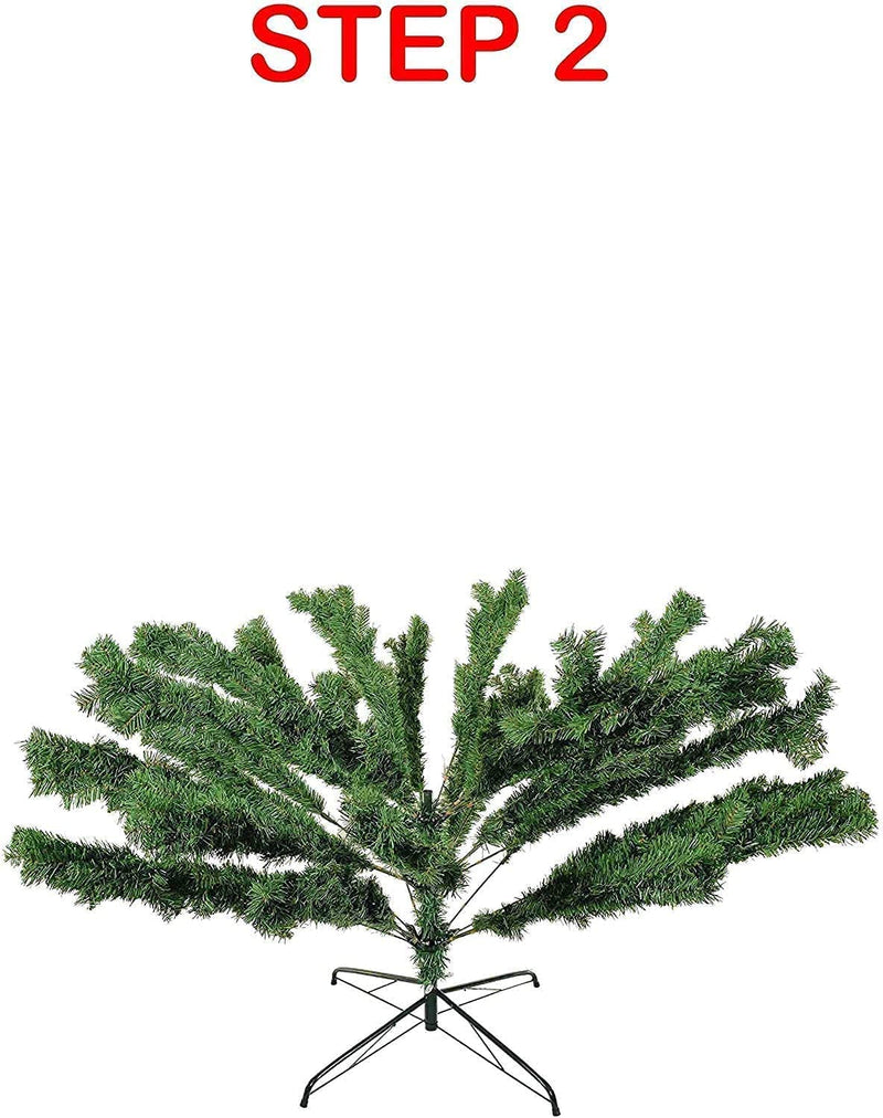 Abaseen Green Artificial Christmas Tree, Xmas Tree Easy Assembly Foldable, Reusable, Strong Stand, Indoor Outdoor Decoration For Christmas