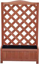 Lattice Wooden Planter Box For Outdoor Garden Flowers And Herbs Plants