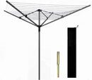 Heavy Duty Rotary Washing Line Airer By Abaseen Sizes 40M - 50M - 60M with  Metal Stand and Cover