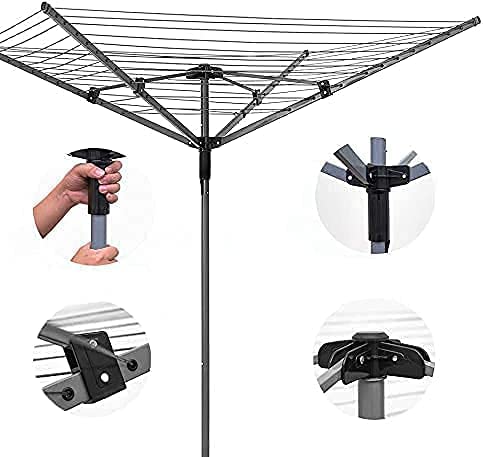 Washing Line Prop With Metal Cloth Dryer Stand Rotary