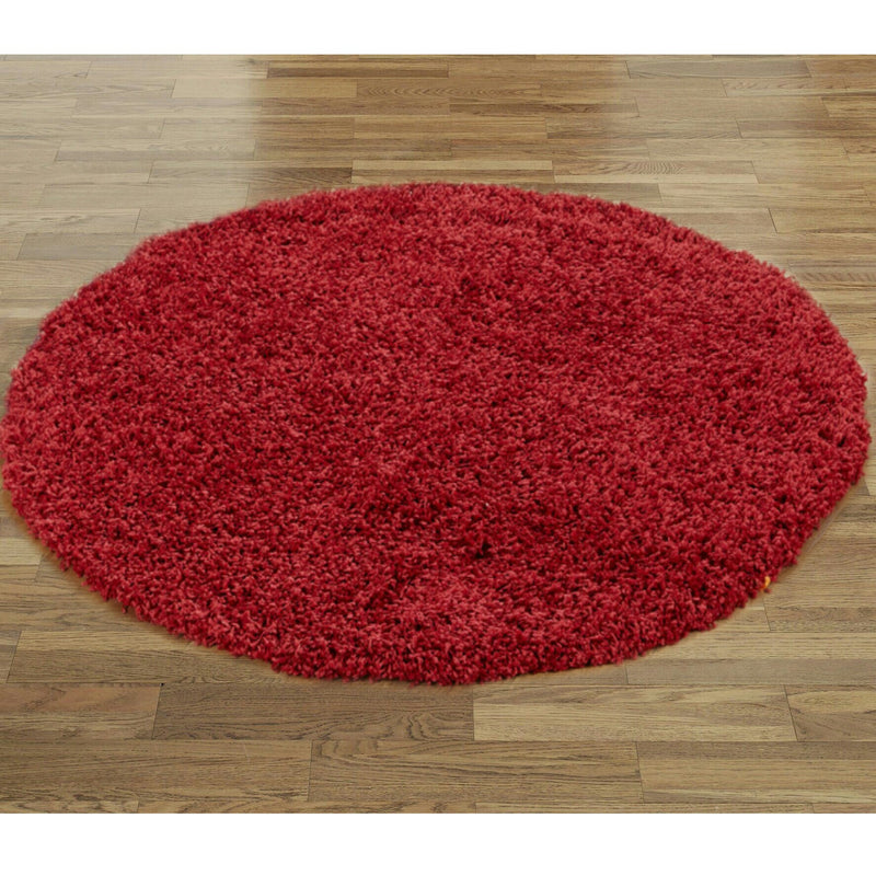 Abaseen 120cm Red Round Rugs Living Room Rugs