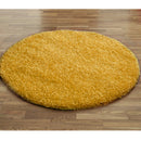 Yellow Shaggy Rugs By Abaseen 120cm Round Rugs