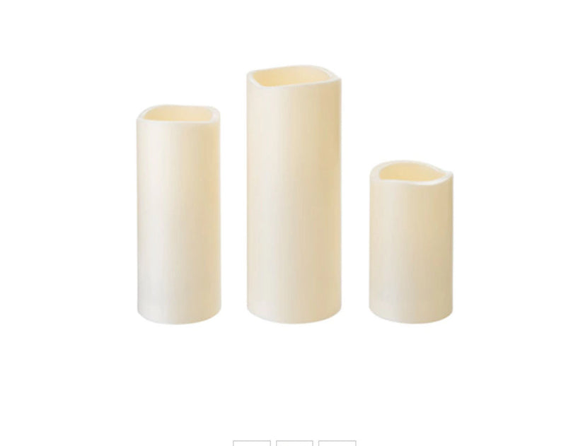 IKEA-LED block candle in/out, set of 3 Battery-operated/natural