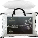Luxury Duck Feather and Down Pillow Pair High Quality Comfortable Soft For Beds ( OK )