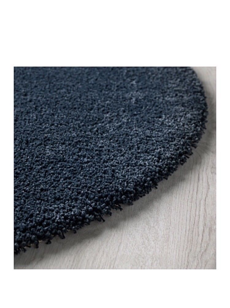 Abaseen Round Rugs In Dark Blue Rugs For Living Room