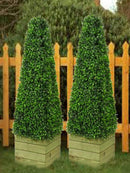 Abaseen 2 x Artificial Trees 3ft Pyramid Cones - Indoor artificial trees - Topiary trees