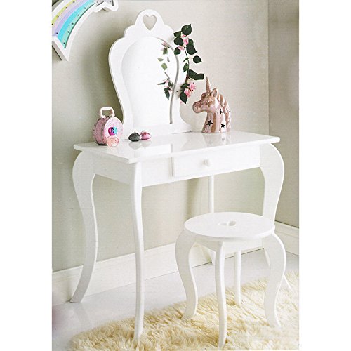 Amelia Vanity Set with Stool & Mirror - Childrens Dressing Table